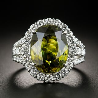 Estate Sphene and Diamond Ring - 1