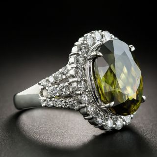 Estate Sphene and Diamond Ring