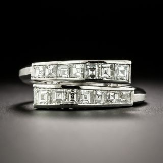Estate Square-Cut Diamond Bypass Ring - 4