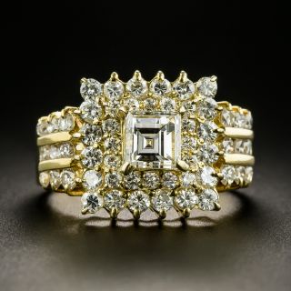 Estate Square Cut Diamond Cluster Ring - 2