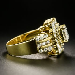 Estate Square Cut Diamond Cluster Ring
