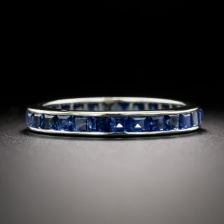 Estate Square Cut Sapphire Eternity Band, Size 6 1/2 - 2