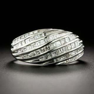 Estate Square Diamond Wave Ring - 2