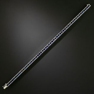 Estate Square Sapphire Line Bracelet - 4