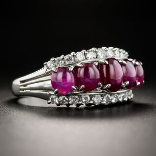 Estate Star Ruby and Diamond Band Ring
