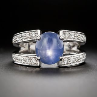 Estate Star Sapphire and Diamond Ring - 2