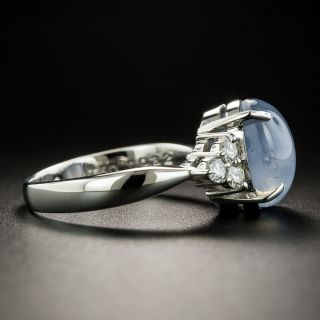 Estate Star Sapphire Cabochon and Diamond Ring