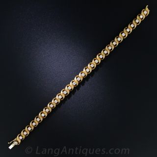 Estate Swiss Made Gold and Diamond Bracelet