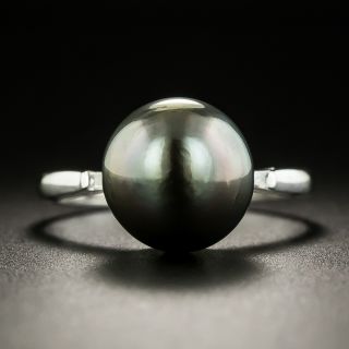Estate Tahitian Pearl and Diamond Ring - 2