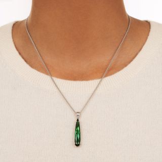 Estate Teardrop Tourmaline Drop Necklace