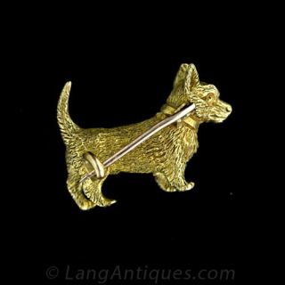 Estate Terrier Brooch