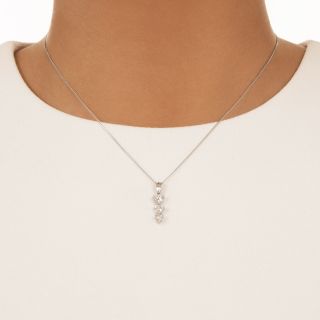 Estate Three-Diamond Drop Pendant