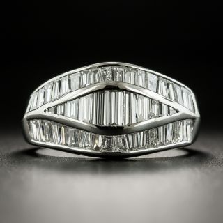 Estate Three Row Baguette Diamond Band Ring - 2
