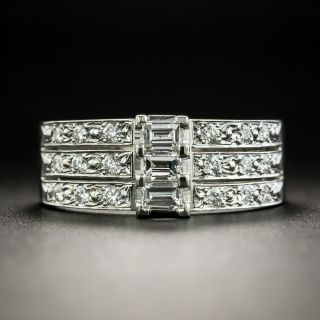 Estate Three-Row Diamond Band Ring - 2