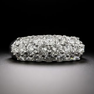Estate Three-Row Diamond Domed Band Ring - 4