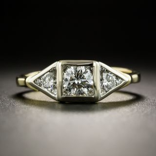Estate Three-Stone Diamond Engagement Ring - 1