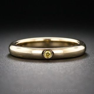 Estate Tiffany & Co. Elsa Peretti 18k Band with Yellow Diamond