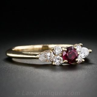 Estate Tiffany Ruby and Diamond Ring