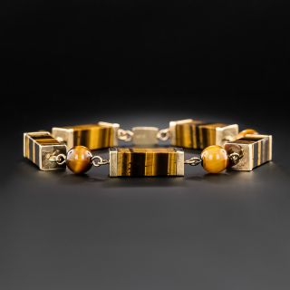 Estate Tiger's Eye Bead Bracelet - 2