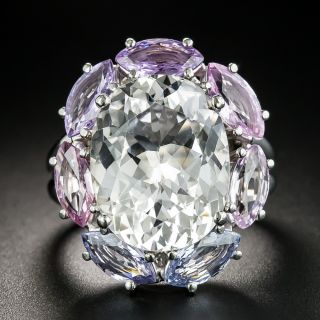 Estate Topaz and Multi-Colored Sapphire Cocktail Ring - 2