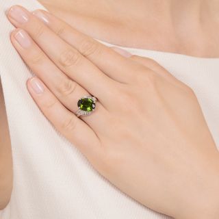 Estate Tourmaline and Baguette Diamond Ring