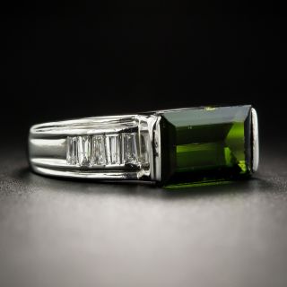 Estate Tourmaline and Baguette Diamond Ring 