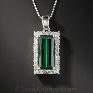 Estate Tourmaline and Diamond Pendant