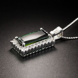 Estate Tourmaline and Diamond Pendant