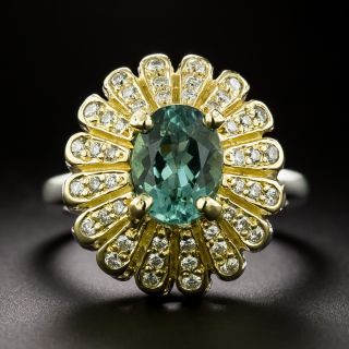 Estate Tourmaline and Diamond Ring - 2