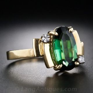 Estate Tourmaline and Diamond Ring