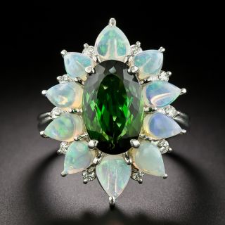 Estate Tourmaline and Opal Cluster Ring - 3