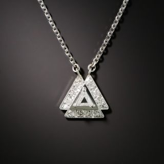 Estate Triangle-Cut Diamond Pendant - 2