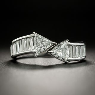 Estate Trillion-Cut Diamond Bypass Ring - 2