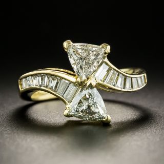 Estate Trillion-Cut Diamond Bypass Ring - 2