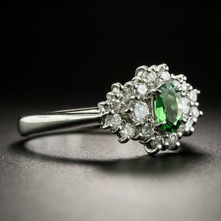 Estate Tsavorite Garnet and Diamond Ring