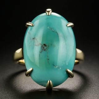 Estate Turquoise Cabochon Ring - 2
