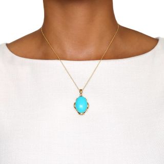 Estate Turquoise Pendant Necklace