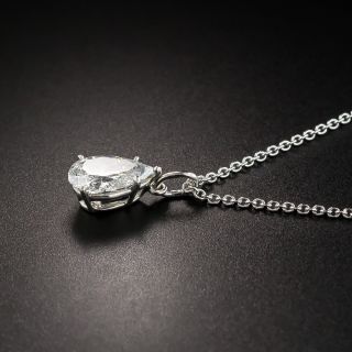 Estate 1.00 Carat Pear Shape Diamond Drop - GIA E SI2