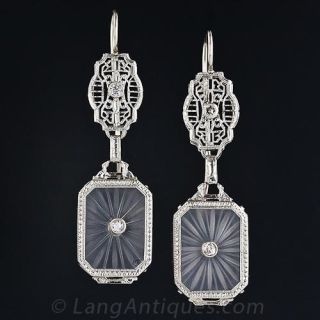 Etched Crystal Filligree Earrings