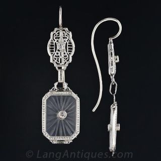 Etched Crystal Filligree Earrings