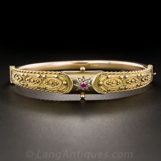 English Etruscan Revival Bangle Bracelet