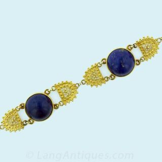 Etruscan Revival Lapis Bracelet Main View