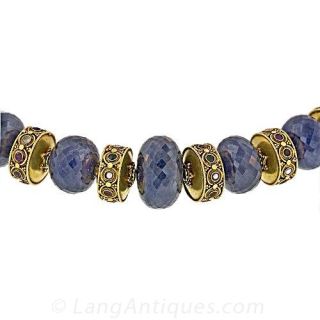 Etruscan Revival Sapphire Necklace