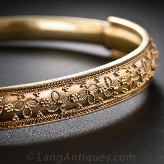 Etruscan Revival Style  Bangle Bracelet