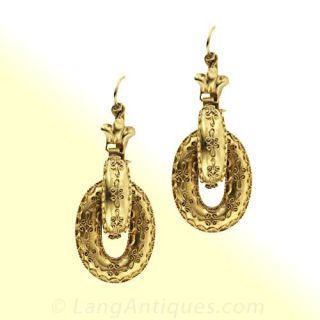 Victorian Granulated Gold Earrings