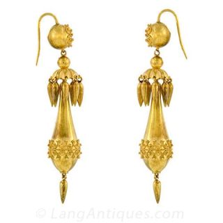 Etruscan Revival Victorian Earrings
