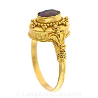 Etruscan Style Amethyst Ring