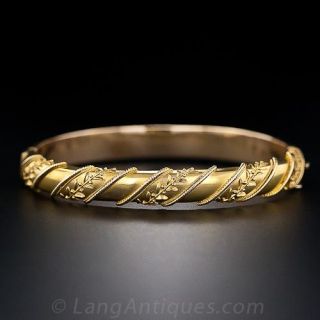 Etruscan Style Bracelet with Foliate Accents