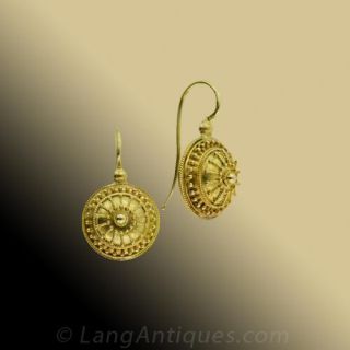Etruscan Style Drop Earrings