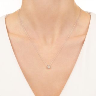 European-Cut 0.58 Carat Diamond Solitaire Drop